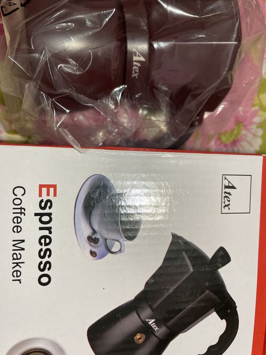 Гейзерная кофеварка Atex(Черный)