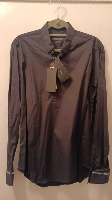cămașă Zara slim fit neagră, nou cu etichetă  bigotti tommy ck