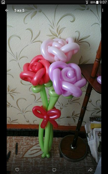 Из шаров - ромашки , розы , букеты ,