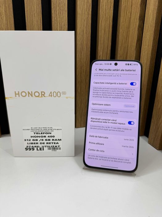 HONOR 400 ( 1 Ciclu de incarcare) / 512GB 8GB Ram / FACTURA / GARANTIE #57852