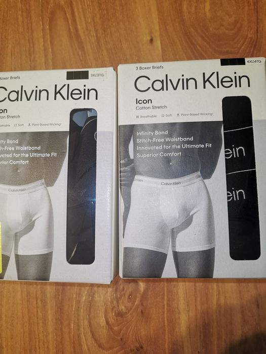 Set 3 boxeri Calvin Klein, noi,originali, cotton stretch, mar. 4XL