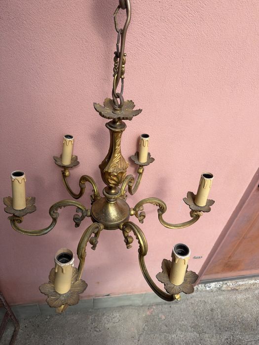 Candelabru francez din bronz masiv,sase brate ,dulii model lumanare