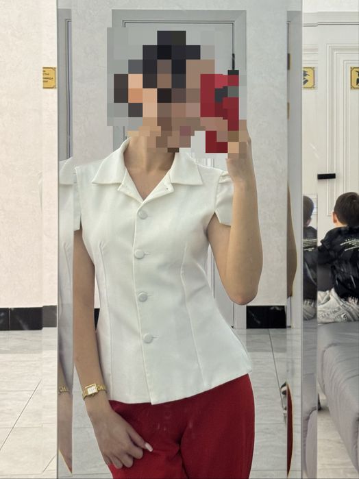 Белая, кофточка/рубашка