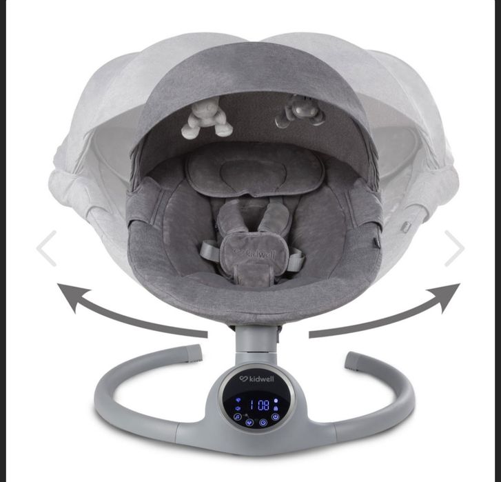 Balansoar electric 2 în 1 Kidwell REVE gri/argintiu