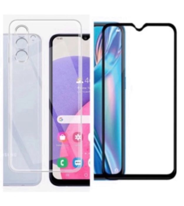 Samsung A04s/A07/A05/A06/A16/A07/A17 Husa Black Clear si Folie Sticla