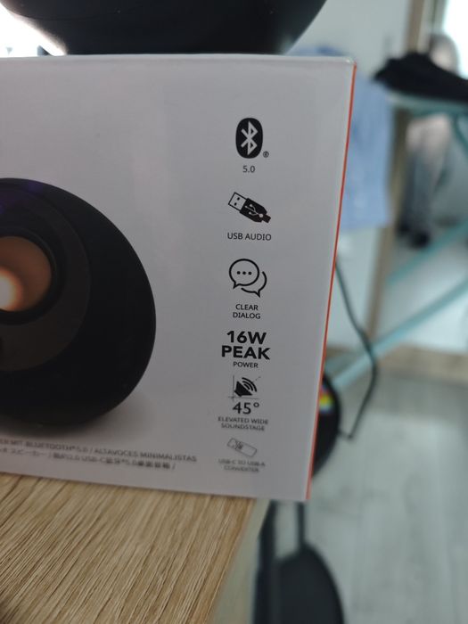 Boxe Creative Pebble v3, 2.0 Bluetooth 5.0, USB-C/A & Aux-in, Negru