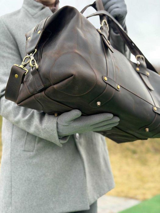 Geantă din piele naturală. Geantă de voiaj. CADOU