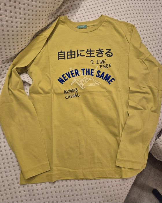 Дънково яке Mango за момче 164 см, блузи Benetton, дънки Reserved