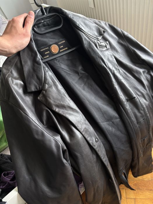 Дълго кожено яке от истинска кожа