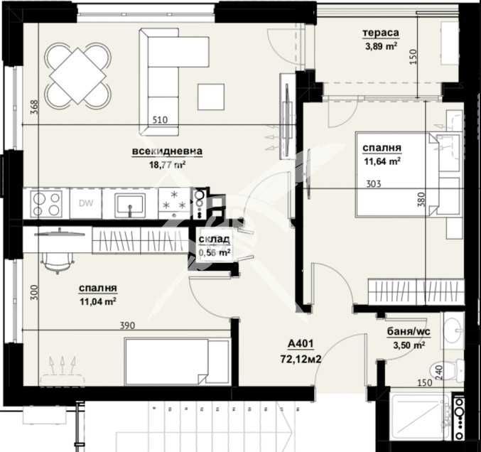 Продава се Тристаен апартамент в Бургас, Изгрев - 72 кв.м за 1181 €/кв.м - Снимка #1