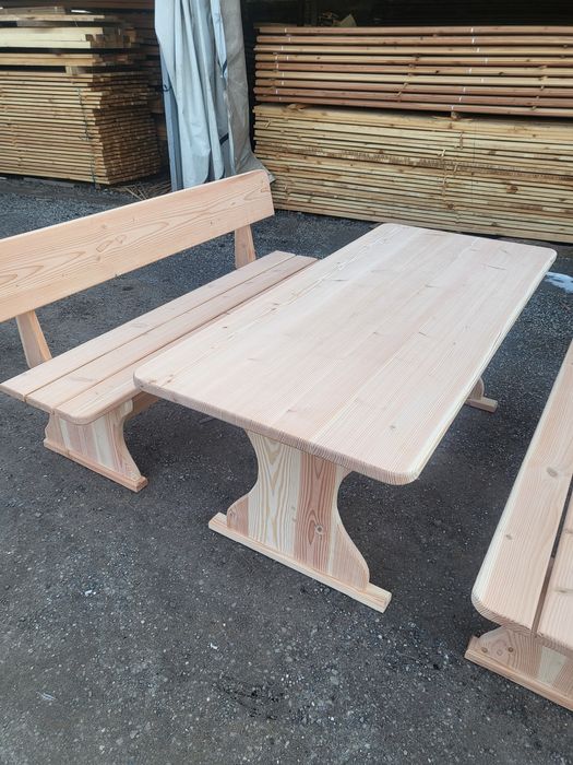 Продавам декинг от ела дугласка,обла обшивка,сачак,маси и пейки