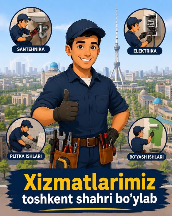 Uy tamirlash bilan shuğulanamiz - Pardozlash, ta'mirlash Toshkent на Olx