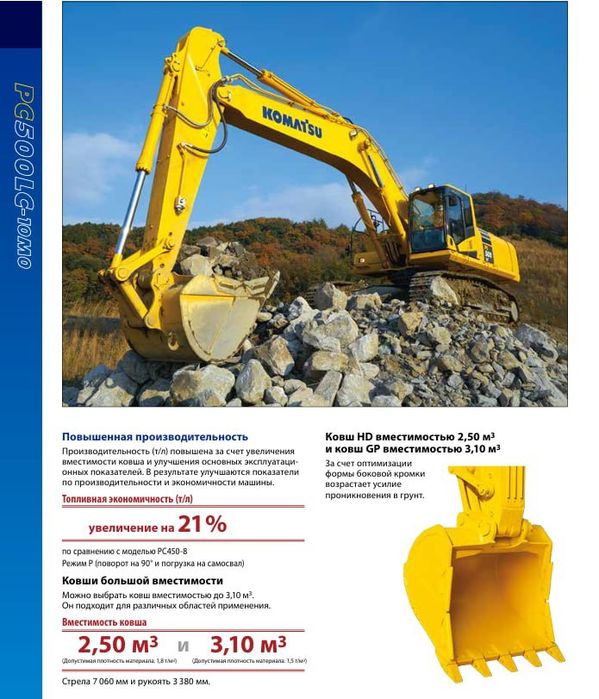 Экскаватор гусеничный KOMATSU PC500LC 50тонн (Япония) Наличии