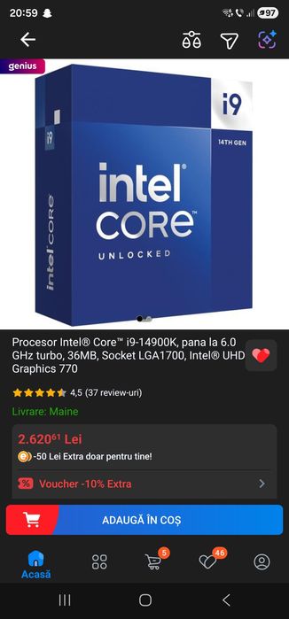 Vând kit I9 14900k, 32gb ram ddr5, Aorus elite B760m