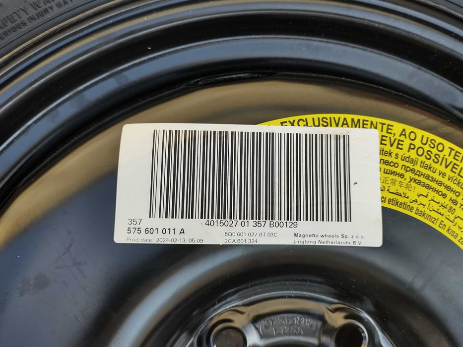 18 резервна джанта Патерица 5х112 VW GOLF VIII AUDI A3 CUPRA ATECA