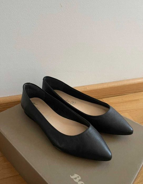 Balerini negri piele naturală