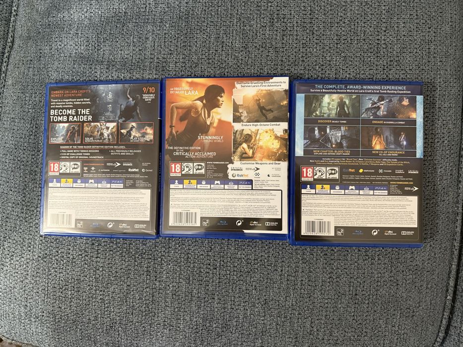 Комплект 3 игри Lara Croft Tomb Raider за PS4 – PS5 Definitive Edition, Rise и Shadow