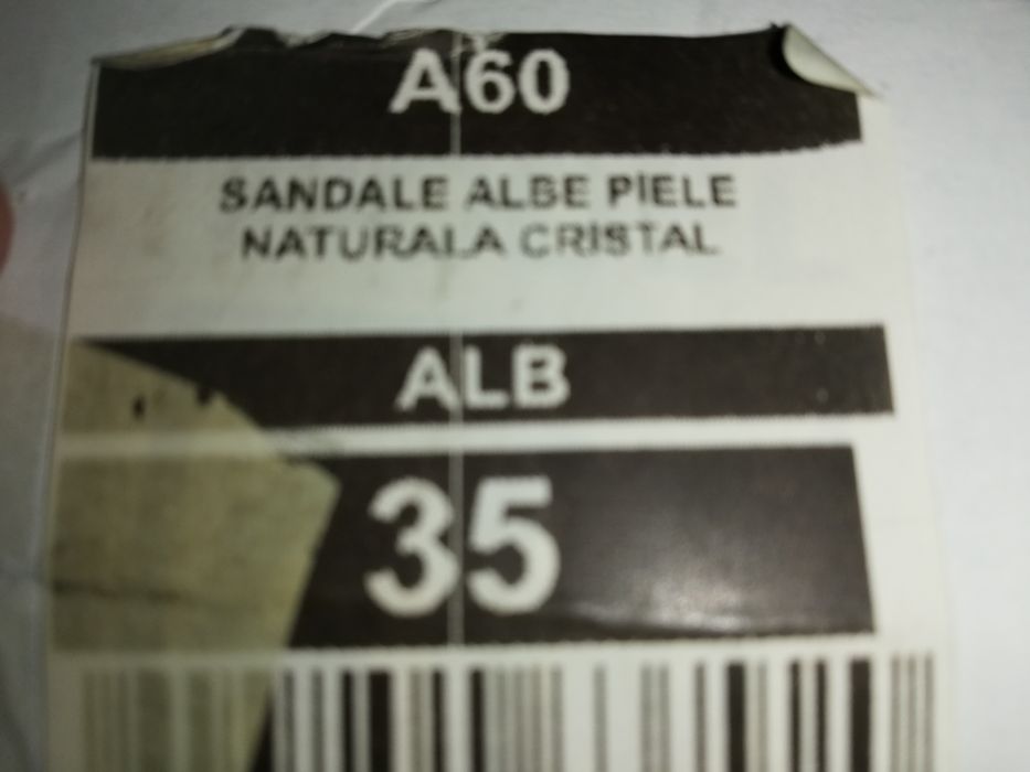 Sandale albe piele naturala