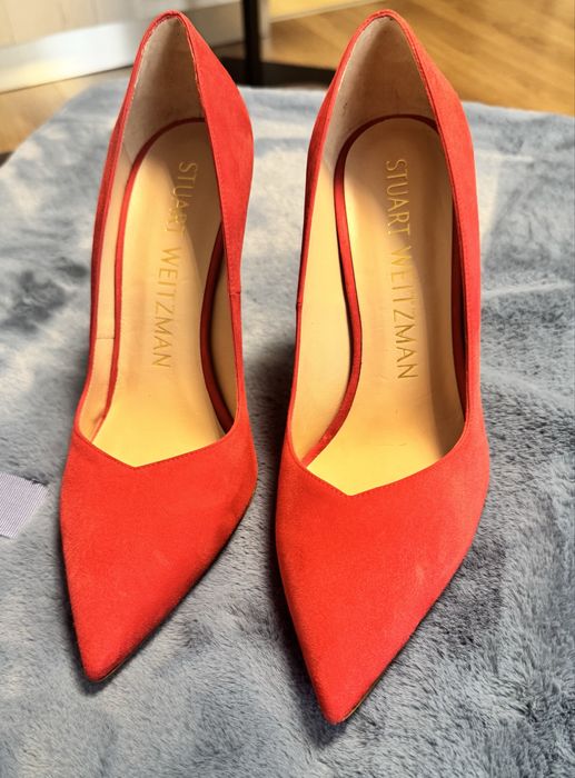 Pantofi stiletto, suede, noi, cu eticheta, marca Stuart Weitzman, marimea 38
