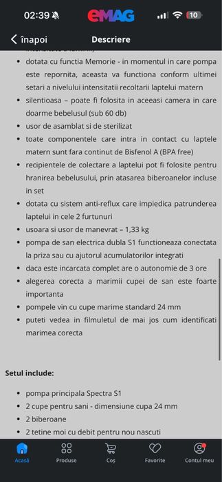 Pompa de san electrica dubla Spectra S2 plus