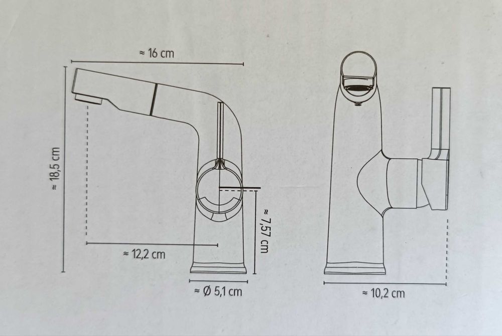 Смесител за мивка с изтеглящ се механизъм. Нов.