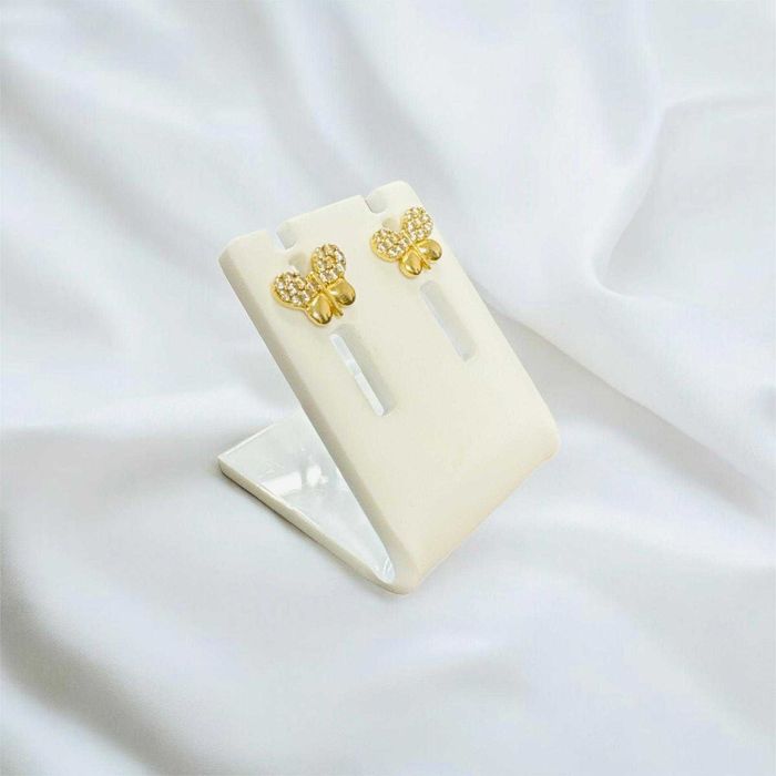 Cercei din aur galben model fluture cu pietre 14K