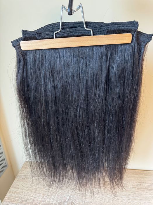 100% естествена индийска коса – 50см, готова за носене - 176г