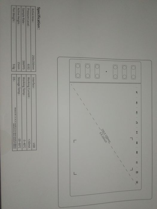 Tableta grafica 250x150mm