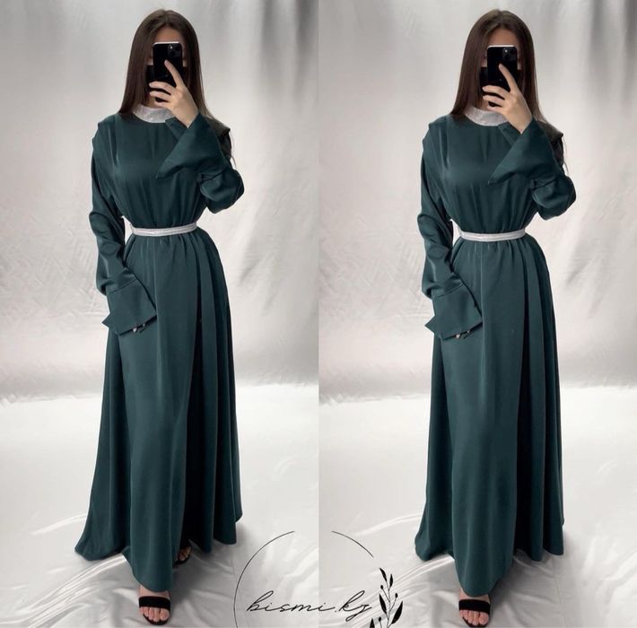 Длинное платье с поясом