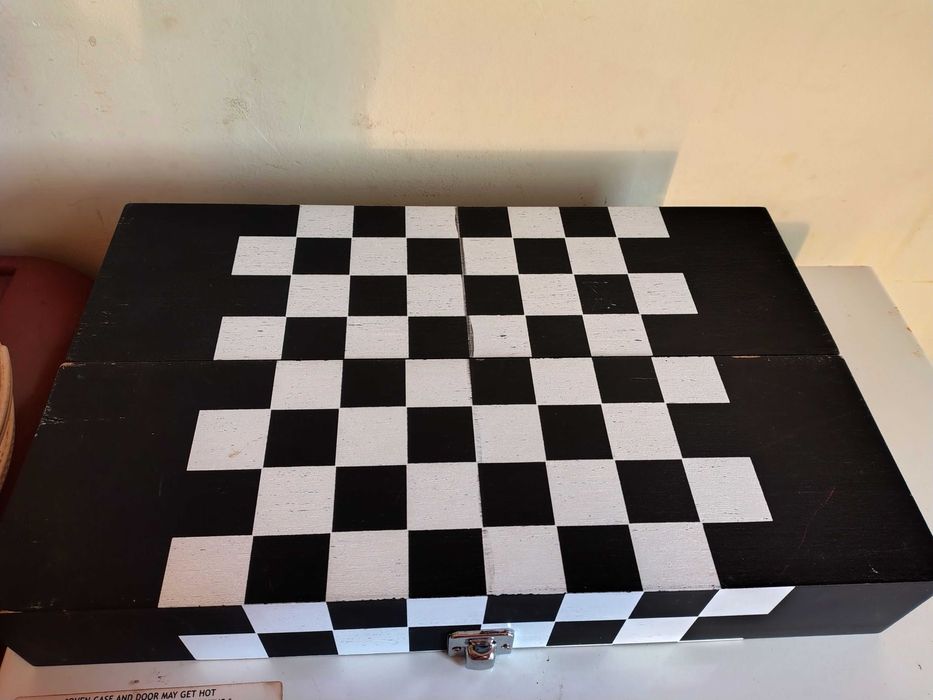 Стар Колекционерски Дървен Шах Кутия За Вино