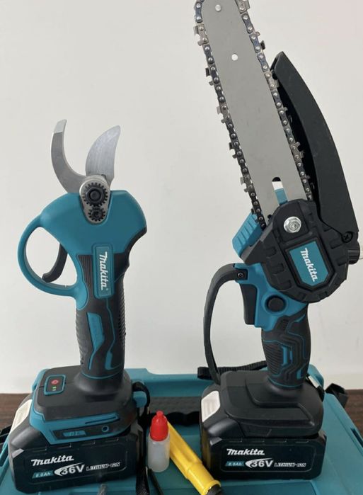 2 в 1 Акумулаторна Безчеткова лозарска ножица и Резачка за клони 18,24