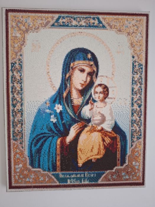 Vând icoana lucrata manual cu diamante