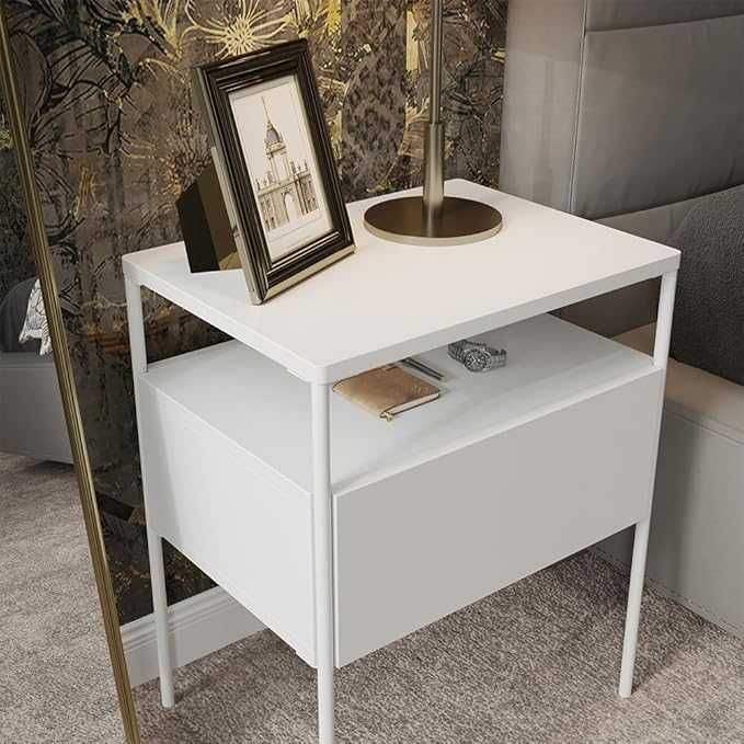 Нощно шкафче Vicco Mira, бяло, 40 х 50 см