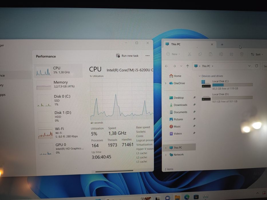 Laptop HP I5 ENVY x360 touch SSD 128 HDD 1TB 8 GB RAM Windows 11 PRO ofer factura si garantie