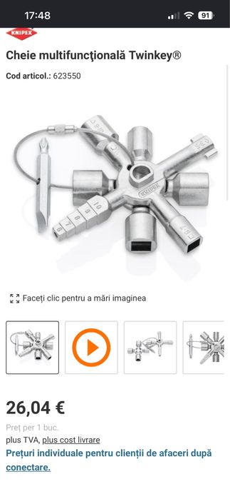 Cheie universala Knipex TwinKey , made in Germany
