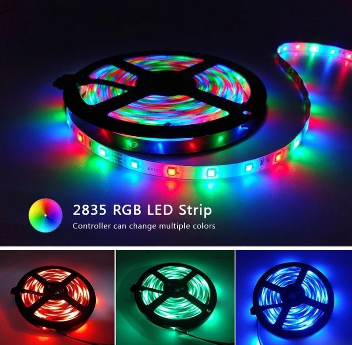Лента с RGB LED диоди и дистанционно управление 5 метра, подходяща за кухненско осветление