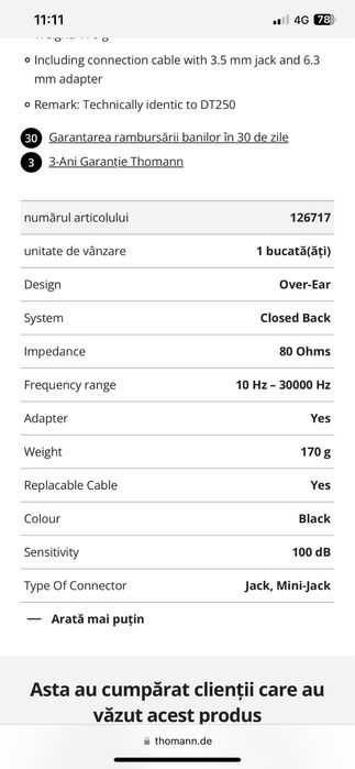 Casti Beyerdynamic DT252  (dj - podcast )