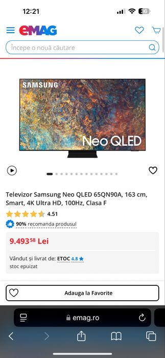 Televizor Samsung Neo QLED 163cm 4K Ultra HD