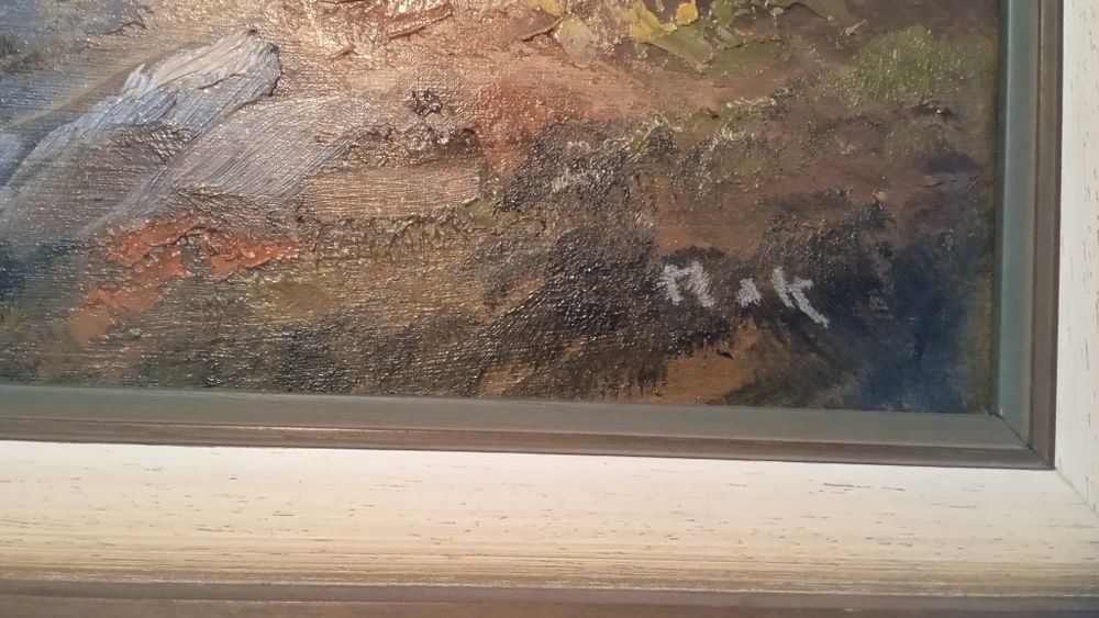 Cabana la munte 1975, Tablou superb, semnat, pictat in ulei pe panza