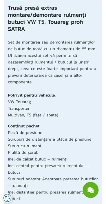 Trusa demontare, montare t5 ,Touran ,multivan
