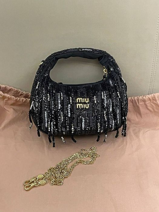 Geanta Miu Miu Wander Satin Crystal