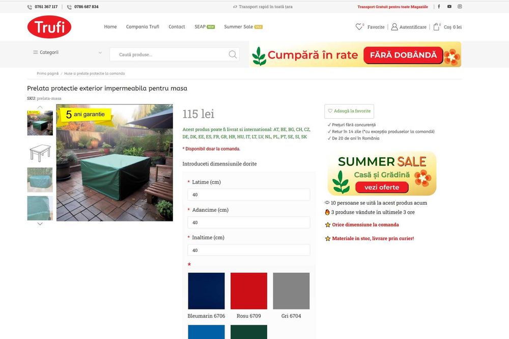 Husa protectie exterior, impermeabile, orice forma-dimensiune