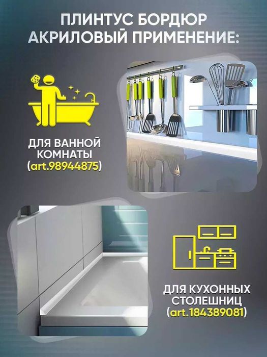 Пристеночные плинтусы/бордюры для закрытия щелей между ванной и стеной