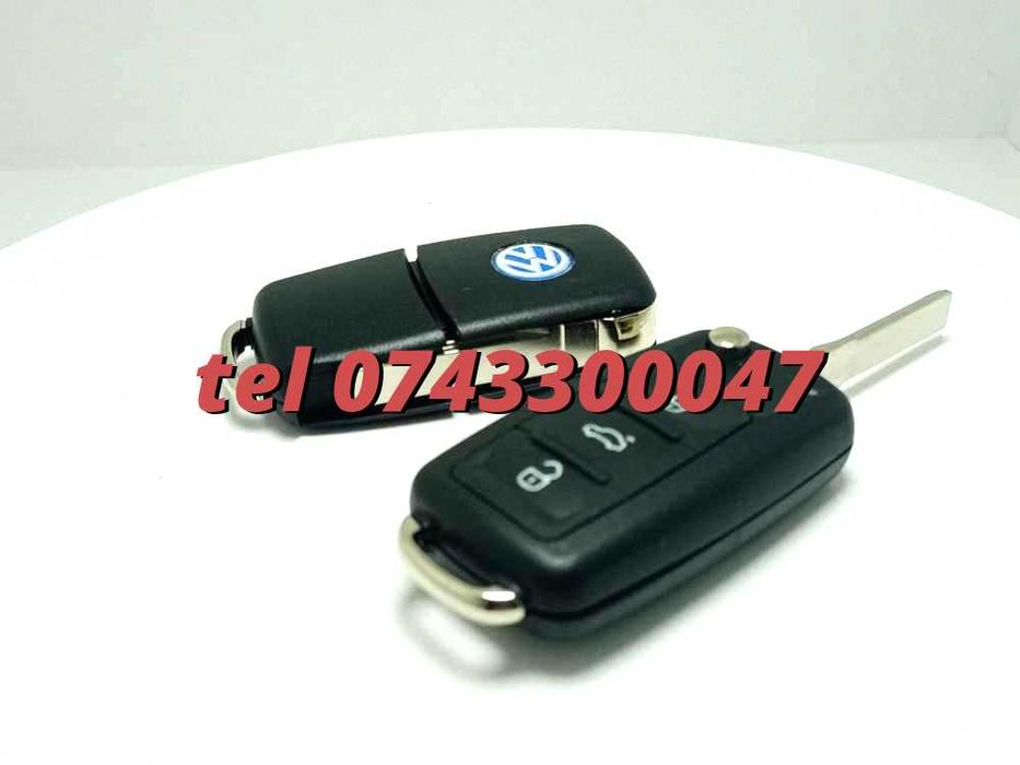 Capac Telecomanda Pliabila Volkswagen Seat Skoda 3 Taste Carcasa Telecomanda Montaj Standard ,de Schimb 3 Butoane Carcasa