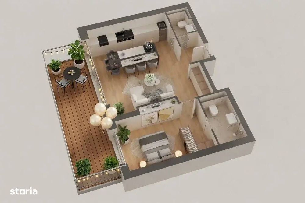 2K: Apartament luminos cu terasă de 18,5 mp, KronenPark Pipera — fotografia 1