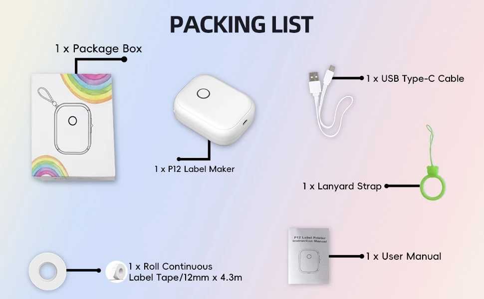 Imprimanta termica portabila bluetooth etichete adezive Marklife LP12