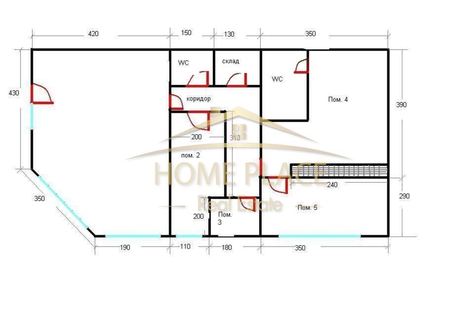 Търговско помещение с обща площ от 90м2 на партерен етаж.