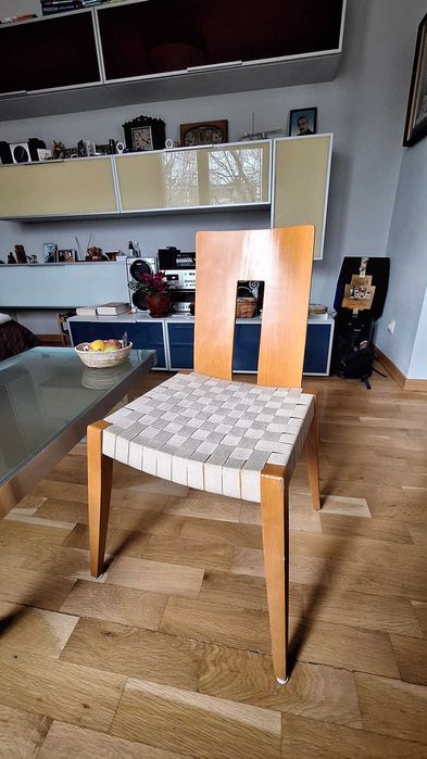 СТОЛОВЕ Масив със седлака от плетен текстил - 4 броя