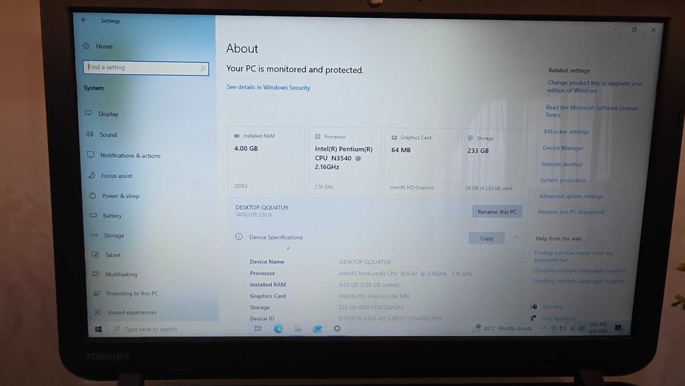 Laptop Toshiba Satellite C50-B-17R