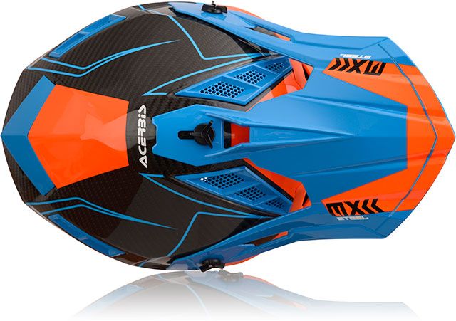 Acerbis Каска STEEL CARBON ORANGE/BLUE Мото Мотори Крос Ендуро АТВ